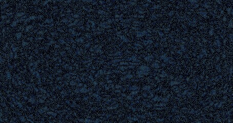 Fototapeta premium Labyrinth-like warp pattern,blue luminous dots, connections, warped chaotic neon lines , futuristic organic technological 3d background
