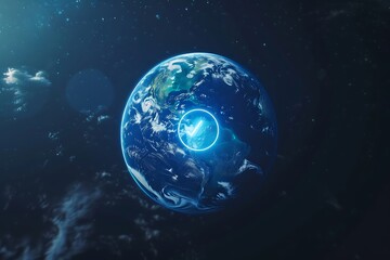 earth Hour Ecology and Environment Concept Blue plan