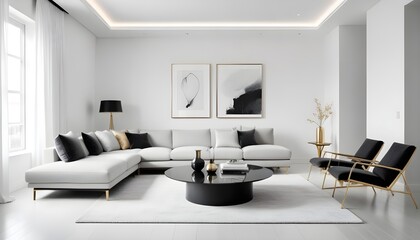 Photo interior modern design room 3d illustration