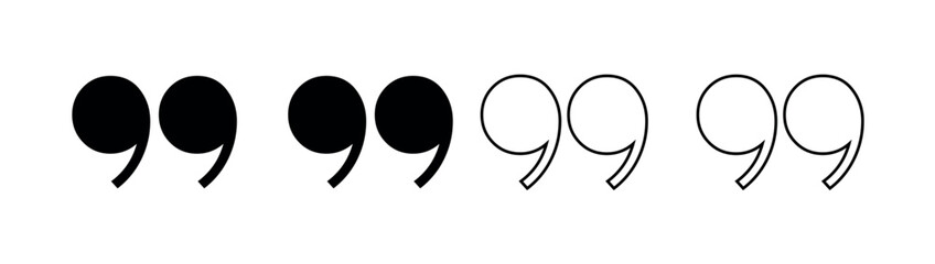 Quote icons set. Quotation mark sign and symbol