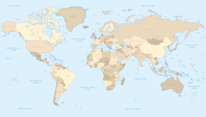 World Map - highly detailed vector illustration © FourLeafLover
