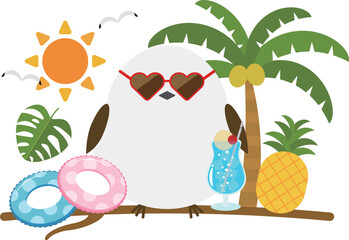 夏を楽しむシマエナガ