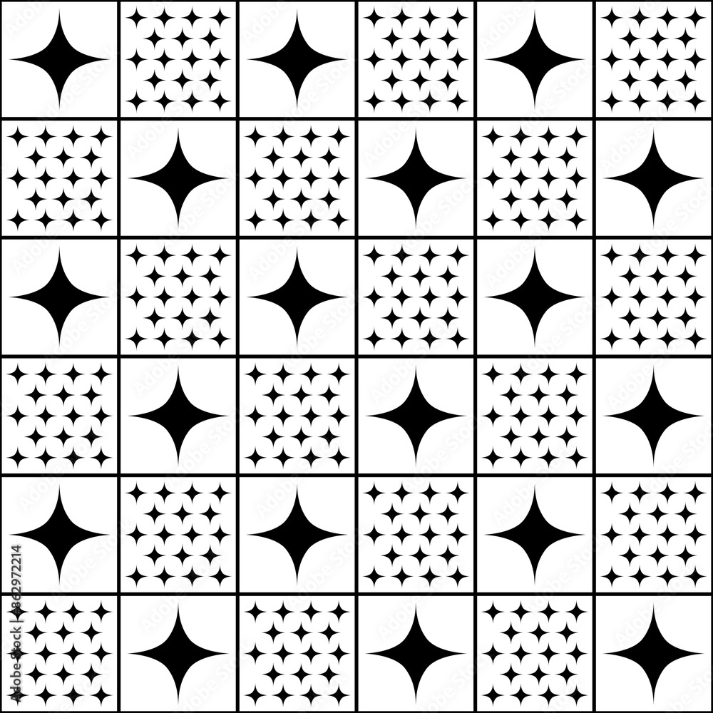 Poster seamless pattern with star. cute stars background. repeating small and large patterns for design pri