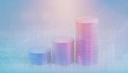 Financial graph with soft colors
