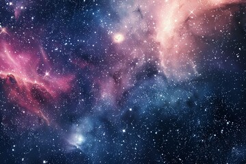 Galaxy-themed background with stars and nebulas. 