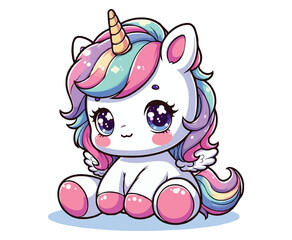 Baby unicorn color page