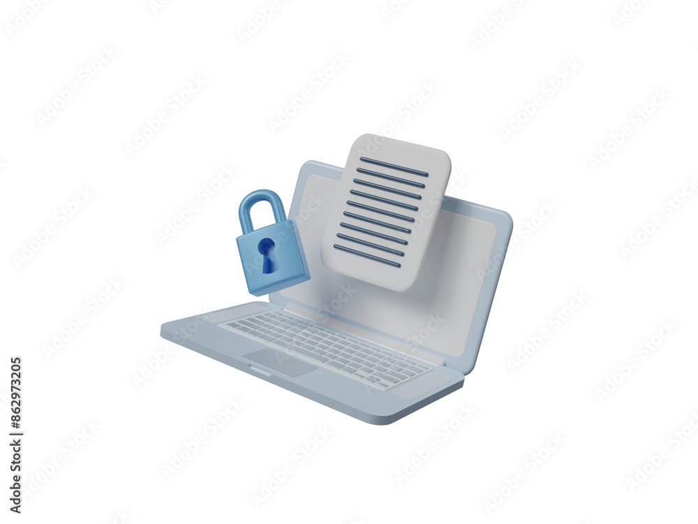 Poster lock folder icon isolated on transparent background, data files security. protection of document. co