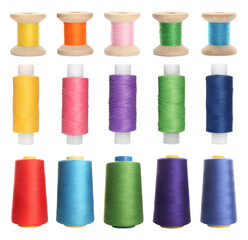 Set of bright threads isolated on white, set