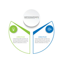 Circle chart infographic template vector with 2 options