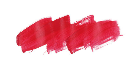 Red watercolor paint brush stroke isolated on transparent background. art and watercolor painting concept.