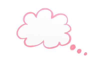 Hand drawn speech bubble colored pencil on transparent background. speech bubble png.