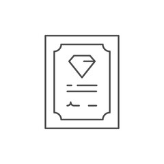 Jewelry certificate line outline icon