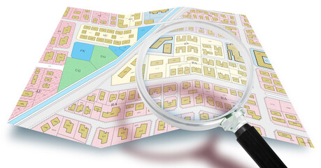 Imaginary Cadastral and General Urban Planning - Zoning regulations, building codes with zoning...