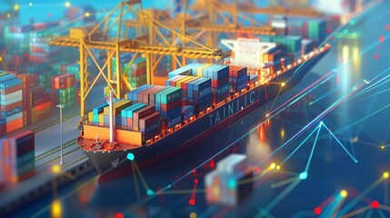 Obraz premium Third-party logistics service for transport and warehousing.