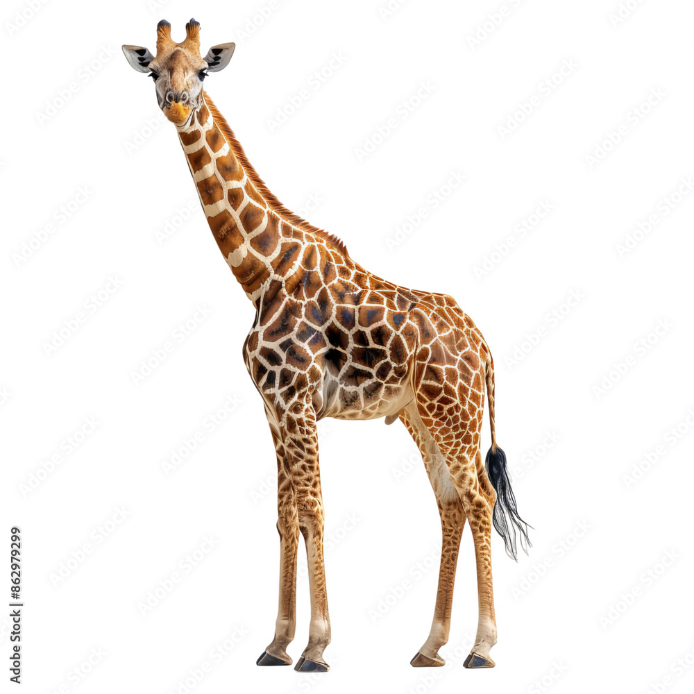 Wall mural giraffe isolated on white