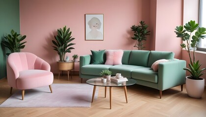 Photo interior modern design room 3d illustration