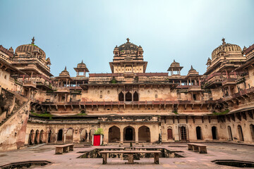 Royal Fort or Shahi Kila at Orchha, Madhya Pradesh, India.