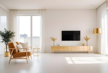 Fototapeta premium Photo interior modern design room 3d illustration