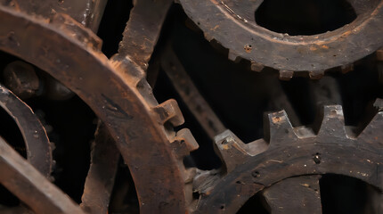 a many gears that are sitting together in the dark