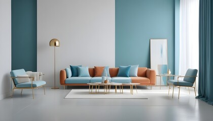 Photo interior modern design room 3d illustration