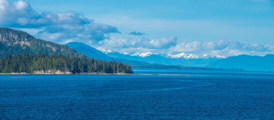 Stunning scenery along the inside passage in Alaska, USA