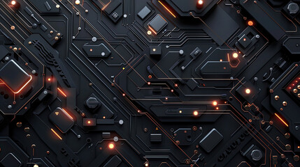 Fototapeta premium Abstract Technology Background, Computer Processor, Motherboard Hardware Circuit