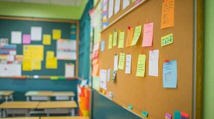 school board dedicated to a class project, with sections for brainstorming ideas, project guidelines, and a progress tracker
