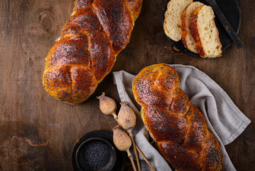 Traditional Jewish sabbath Challah bread