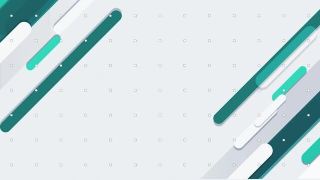 abstract technology diagonally overlapped blue geometric shapes and flashing dots on a white background