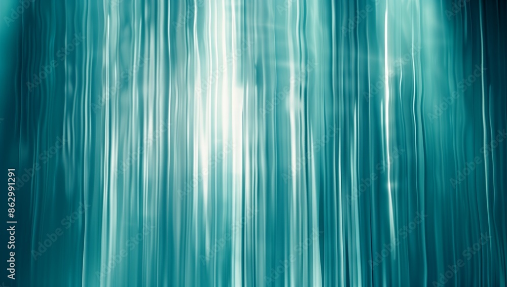 Aufkleber abstract background with vertical lines of teal color, blurred and blurred, bokeh effect, grainy tex