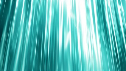 Abstract blue-green background with vertical lines of light in the style of minimalist landscapes, green and aquamarine colors
