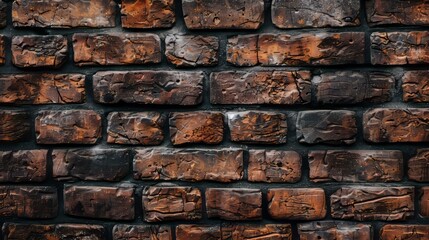 Rustic brown brick wall texture. Image of a weathered and textured brown brick wall, perfect for background use or to add a rustic element to designs.