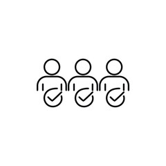The concept of distribution of tasks, recruitment. Vector icon isolated on white background.