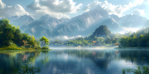 Naklejka premium Alps Mountain Range