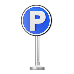 3D illustration of Parking lot sign
