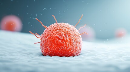 Intricate depiction of breast cancer cells, scientific visual with high detail, showcasing cellular mutations and abnormalities, enhanced with vivid and contrasting colors