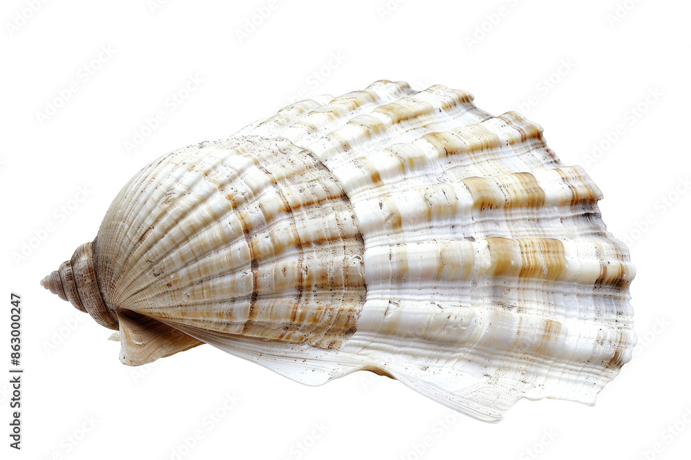 Poster isolated seashell on white background. a beautiful, intricate seashell isolated on a white backgroun