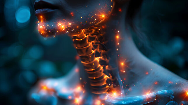 Man hyperparathyroidism glowing depiction of bones showing excessive calcium loss