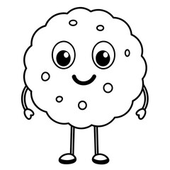 Cute cartoon biscuit adorable vector illustration
