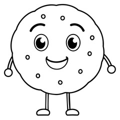 Cute cartoon biscuit adorable vector illustration