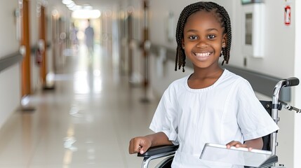 A Young Girls Radiant Smile In a Hospital Hallway