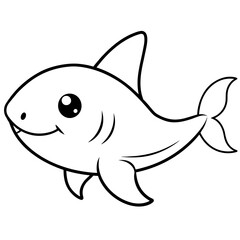 Fototapeta premium Funny baby shark vector illustration