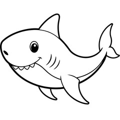 Funny baby shark vector illustration