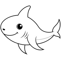 Funny baby shark vector illustration