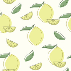 Seamless fruits pattern. Trendy hand drawn textures. Modern abstract design for fabric, paper, cover, interior decor and other users.