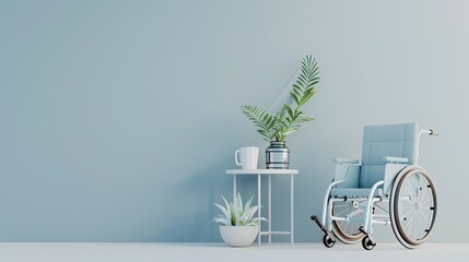 Serene Space With Wheelchair and Plants