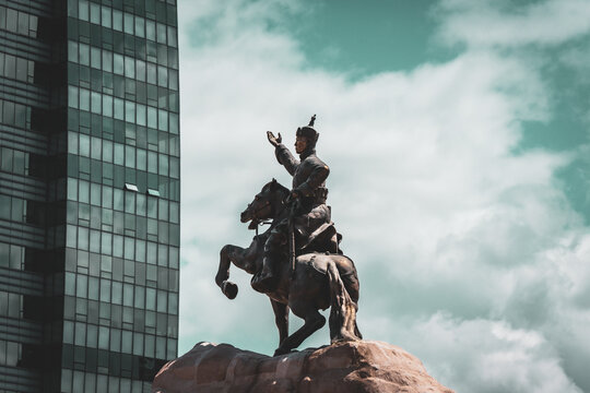 Damdin Skhbaatar statue on sukhbaatar square, Mongolia,Ulaanbaatar