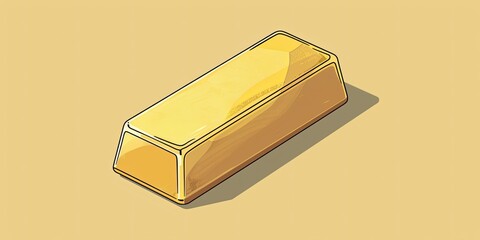 Shiny Gold Bar Illustration Graphic