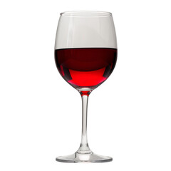 Glass of red wine on white background. A classic image of a single glass of red wine, isolated on a white background. Perfect for food and drink, lifestyle, and celebration themed.