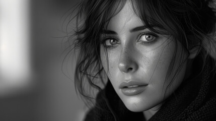 Fototapeta premium woman in black and white